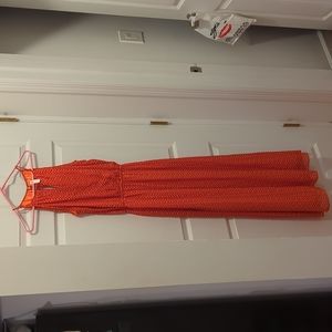 Tacera Red and Orange Maxi Dress